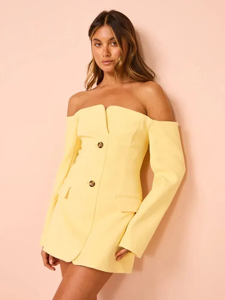 Sir the Label Sandrine Tailored Mini Dress in Limone Size 1 / AU 8 photo 11