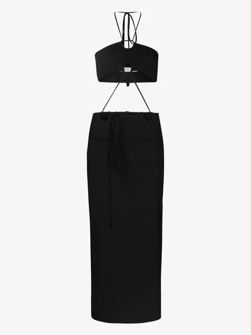Christopher Esber  Disconnect Halter Tie Dress Black Size 14 AU photo 3