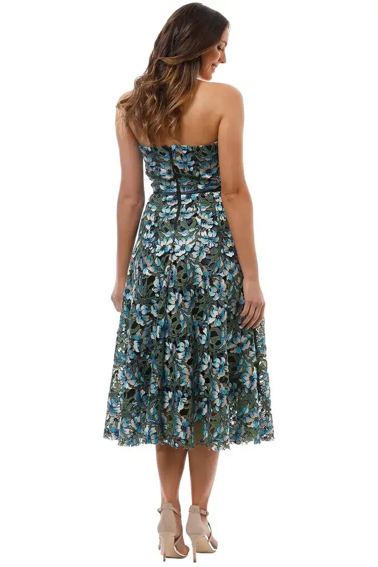 Moss and Spy Gardenia Strapless Dress Floral Size 12 photo 3