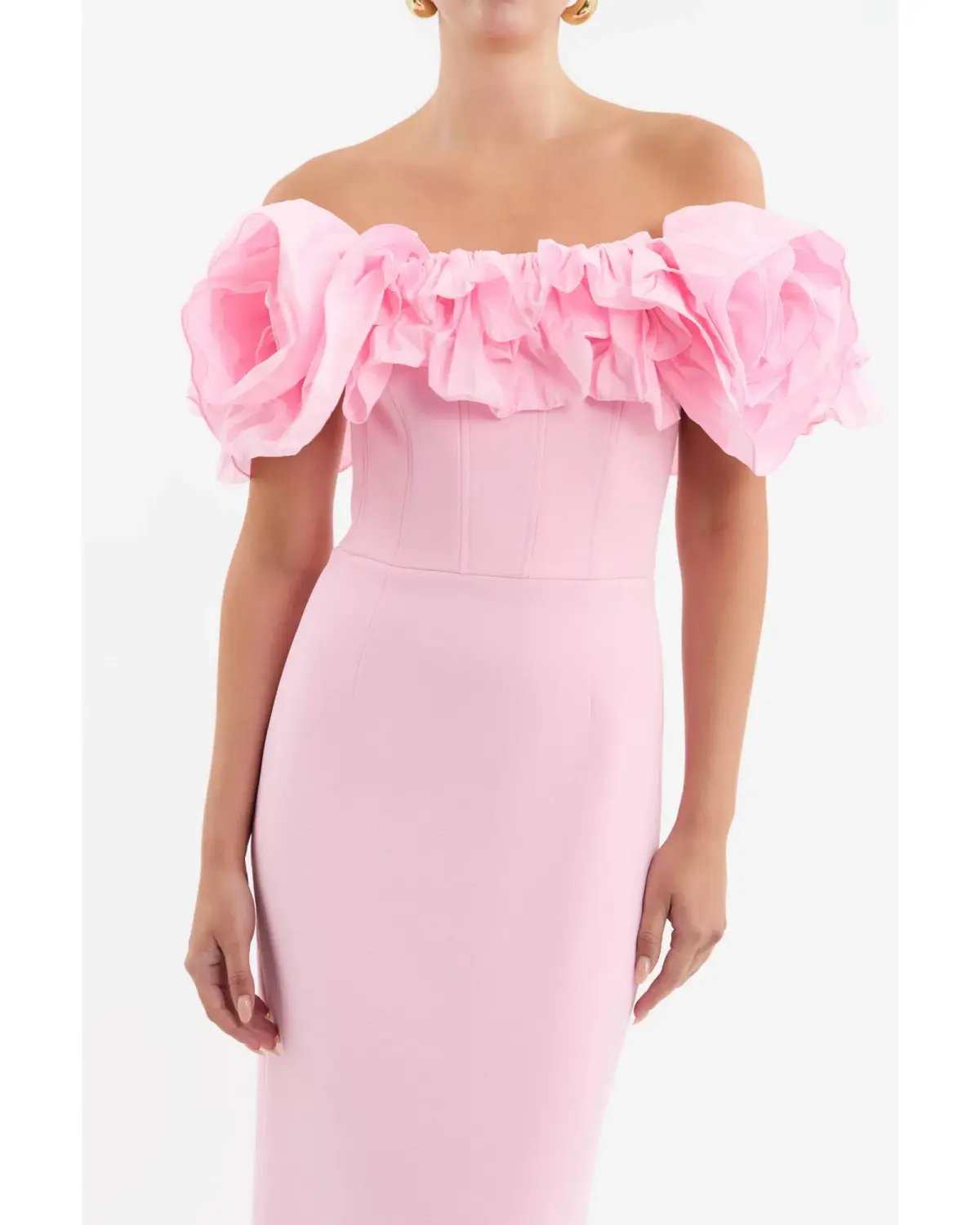 Rebecca Vallance Jenna Off Shoulder Gown Pink Size AU 8 photo 2