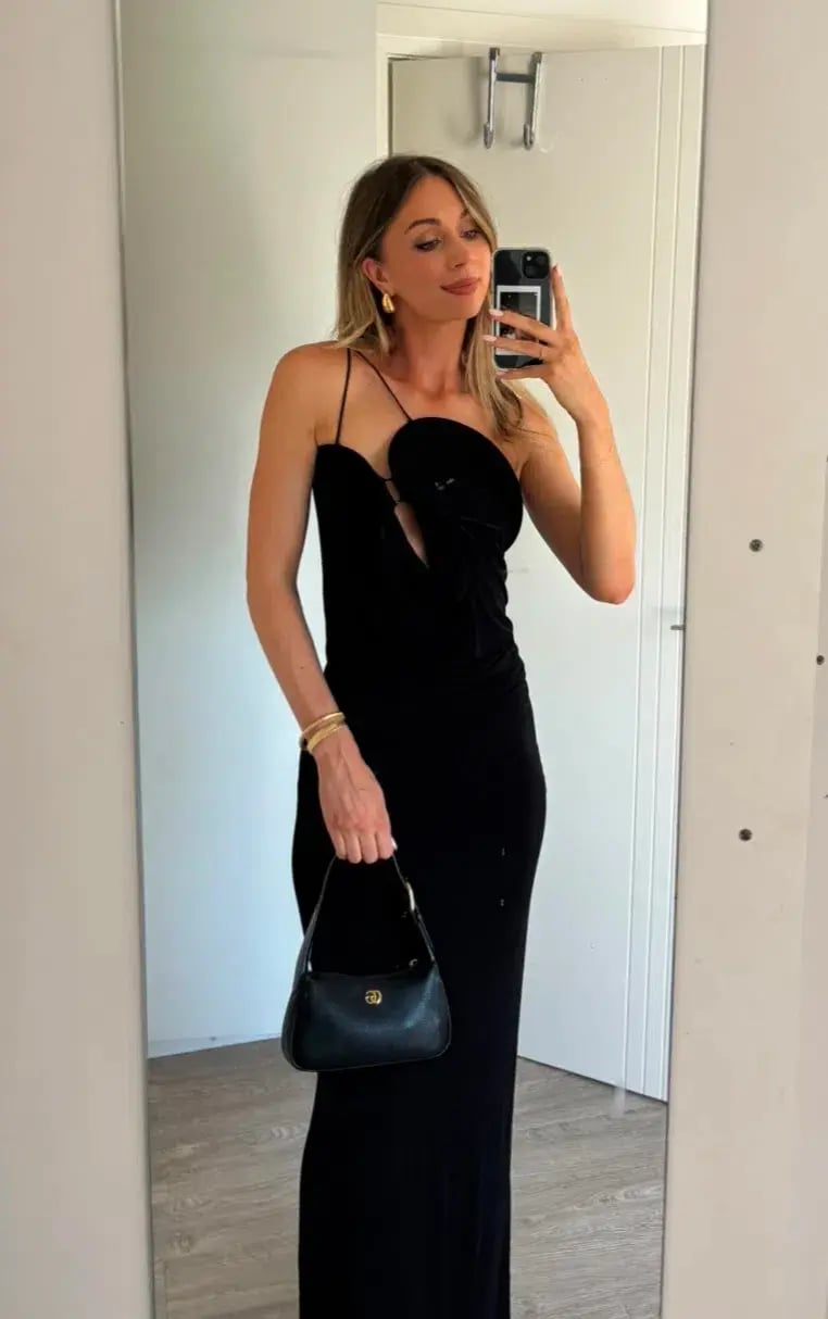 Christopher Esber Wave Coil Maxi Dress Black Size 8 photo 8