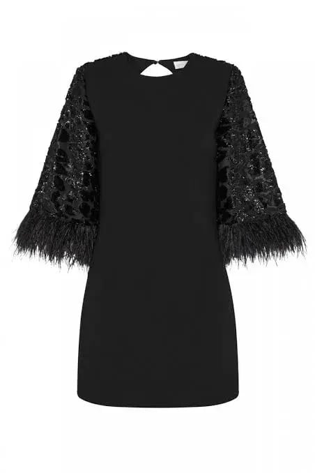 Rebecca Vallance Aspen Cape Mini Dress Black Size 8 photo 4