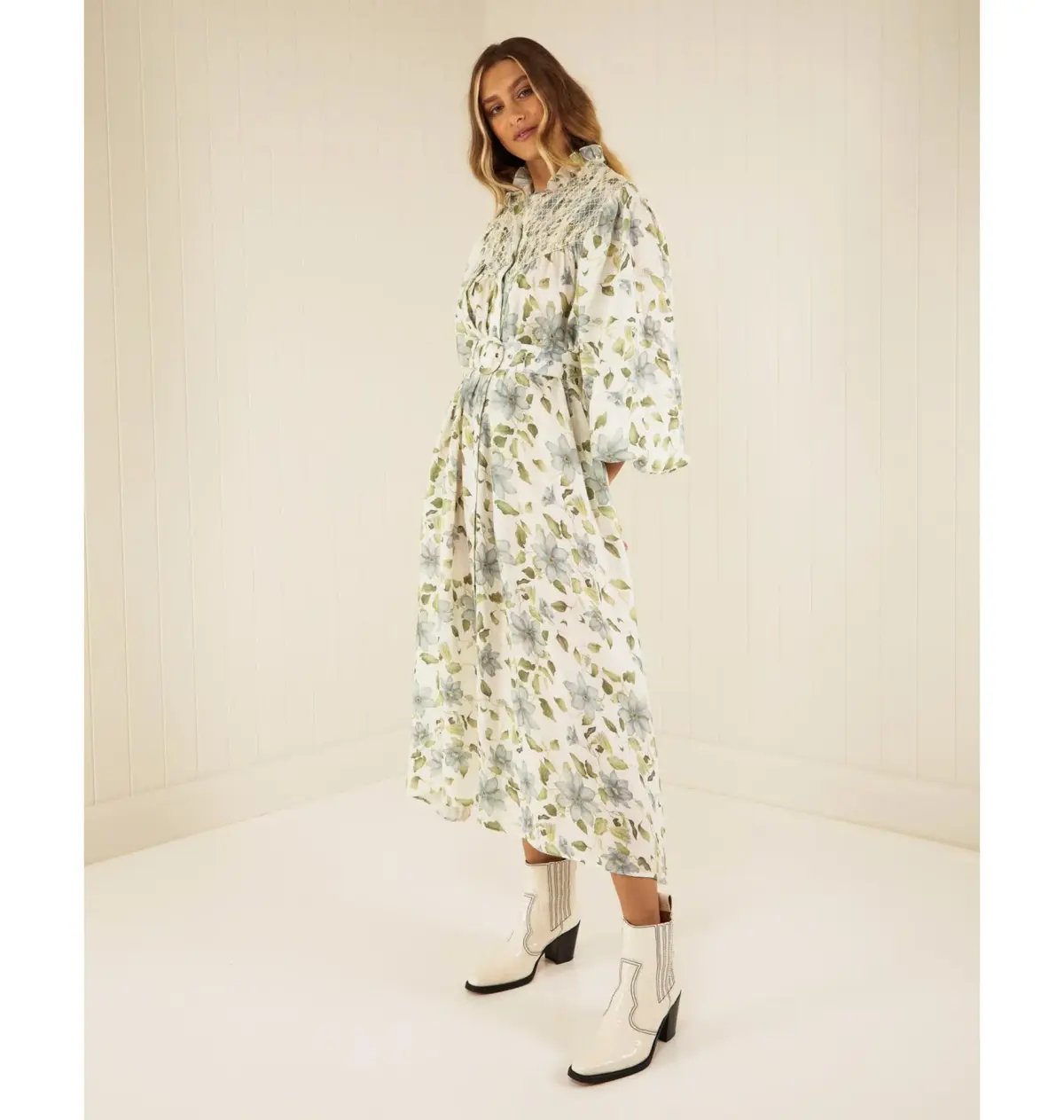Palm Noosa Apollo Maxi Dress Blue Field Floral Size AU 8 photo 2
