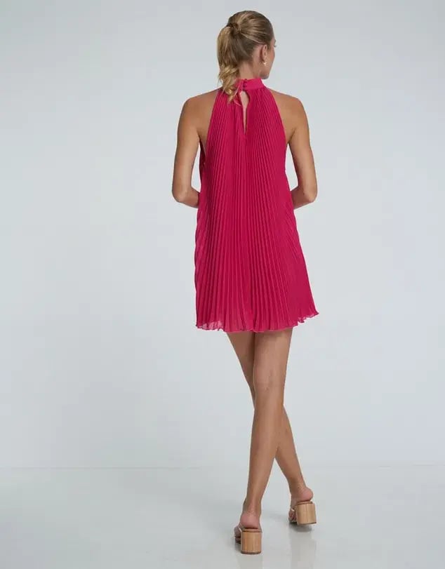 L'idee Amour Mini Dress Fuchsia Crepe Size AU 10 photo 4