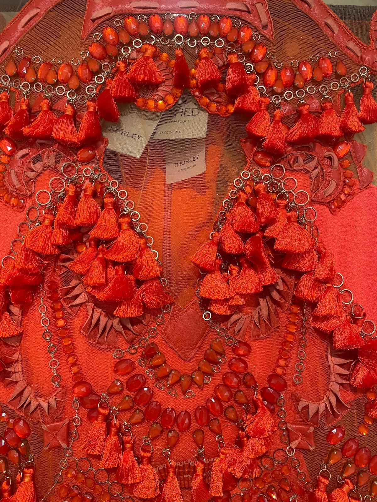 Thurley Cloud Nine Illusion Dress Red Size 10 photo 3