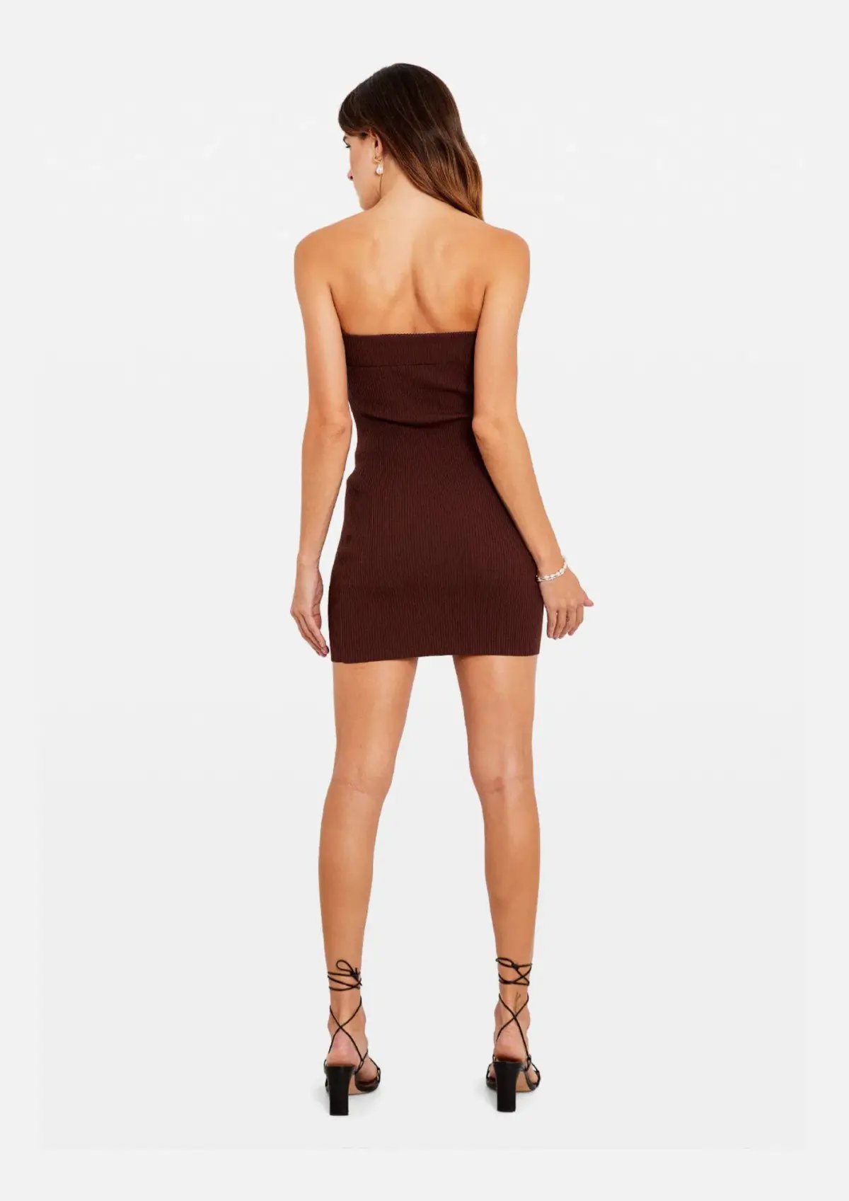 Tuchuzy Ribbed Tube Mini Dress Brown Size XS / AU 6 photo 4