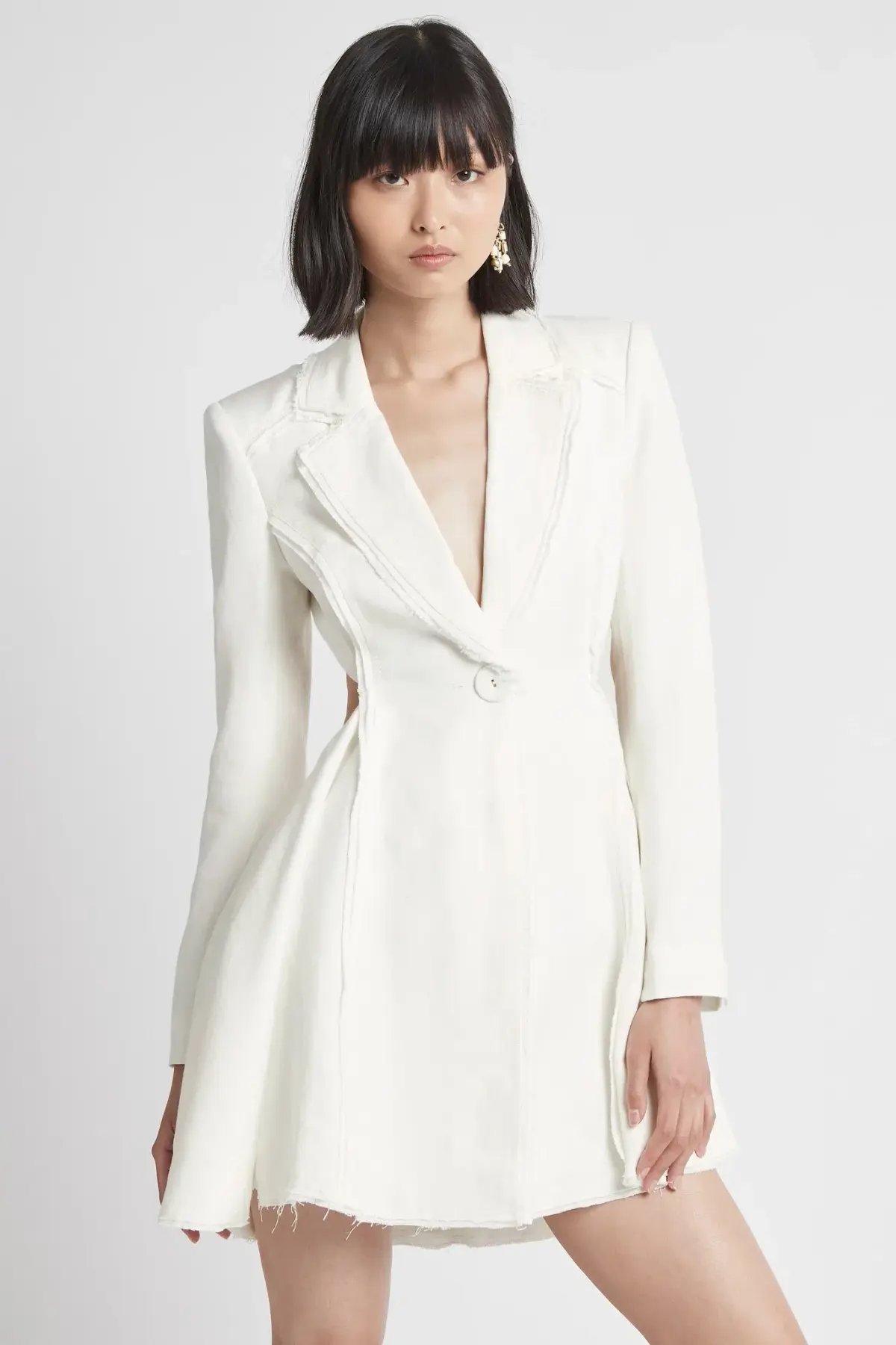 Aje Martino Cut Out Blazer Dress White Size 8 photo 2