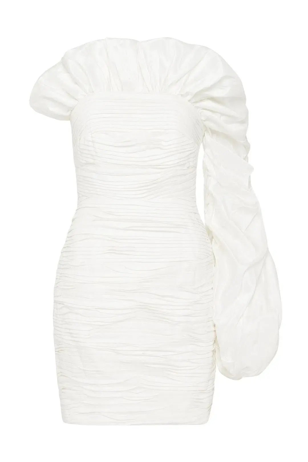 Aje Allegro Tucked Puff Dress White Size AU 10 photo 3