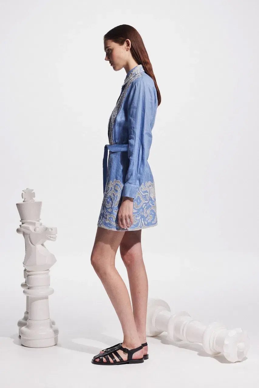 Alemais Arion Mini Dress Cornflower Blue Size AU 10 photo 14