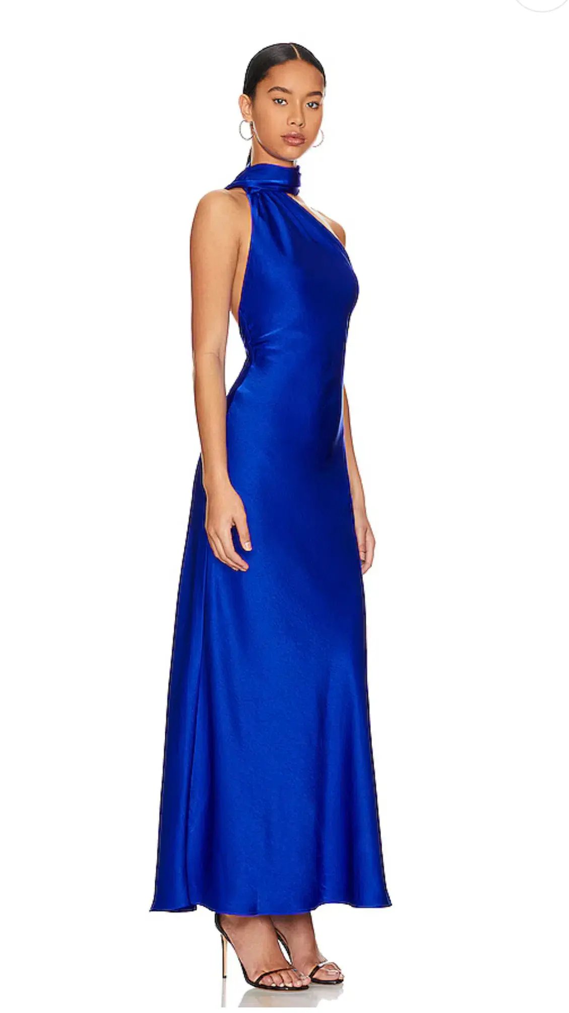 Misha Alastair Satin Gown Maxi Blue Size 8 photo 3