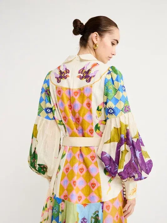 Alemais Lou Balloon Sleeve Shirtdress Multi Size 8 photo 3