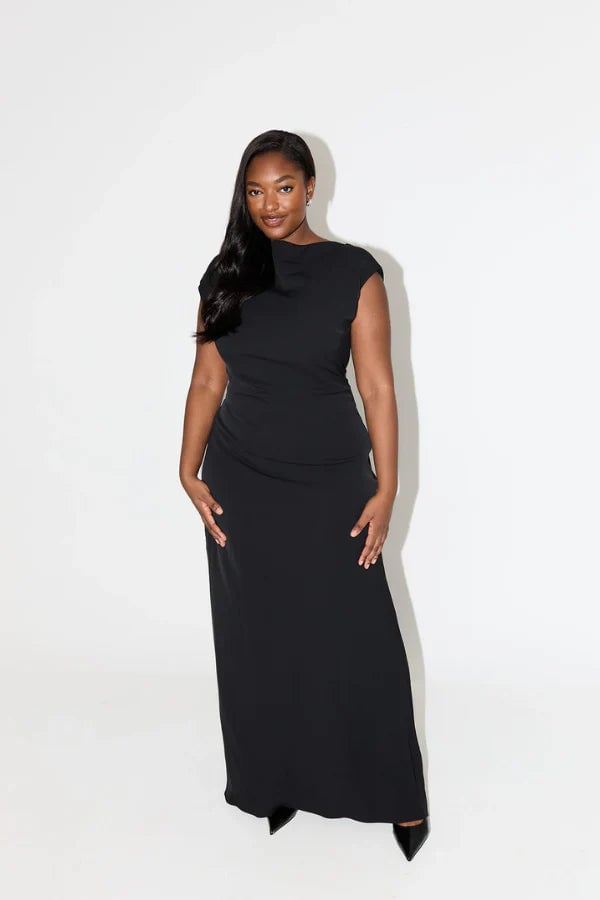 ODD MUSE THE ULTIMATE MUSE DRAPE BACK MAXI DRESS - BLACK photo 5