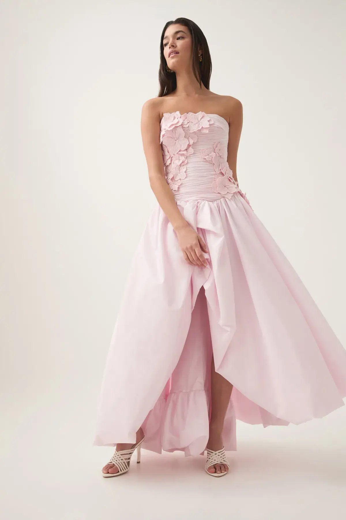 Aje Splendour Flower Midi Gown Dress Pastel Pink Size 14 photo 4