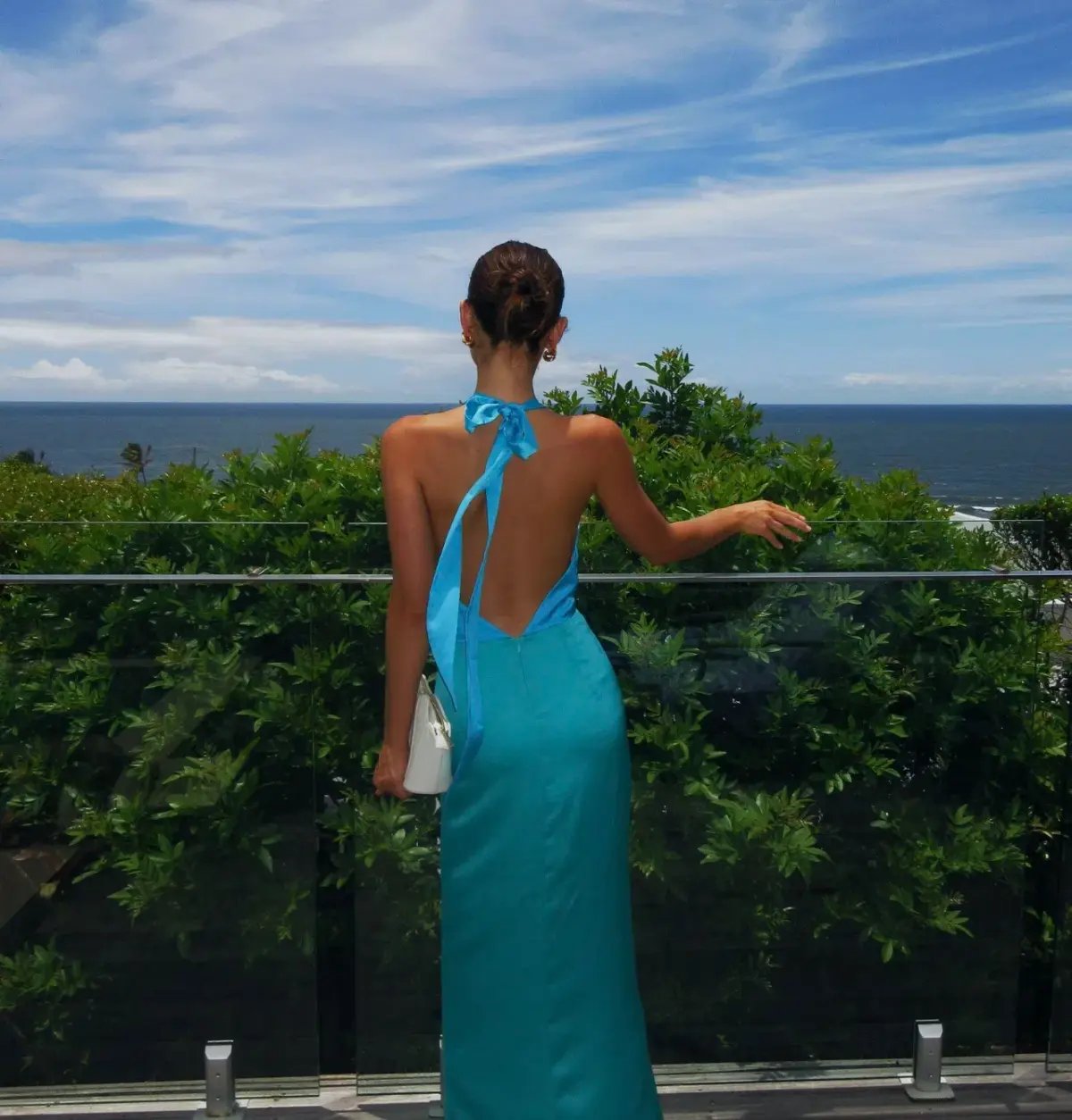 The Wolf Gang Oahu Slip Maxi Dress Aquamarine Blue & Green  Size S / AU 8 photo 4