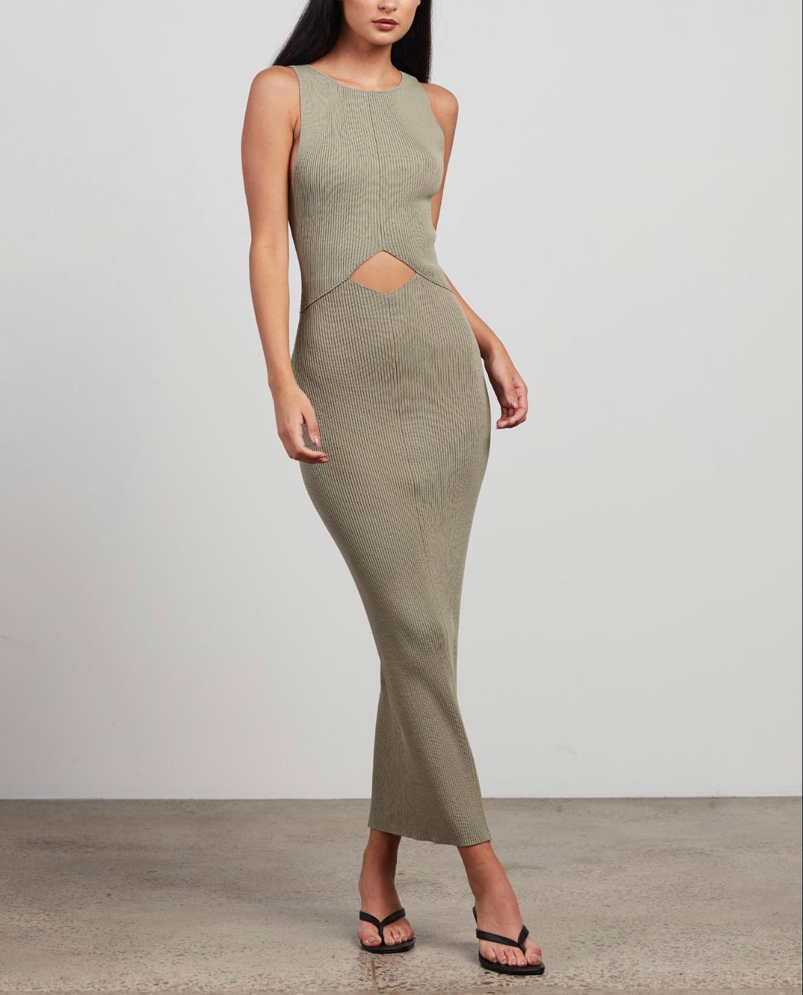 Bec & Bridge Versailles Knit MIDI Dress (Sage) Size 6 photo 3