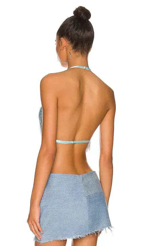 Poster Girl Lyla Crop Top in Cerulean Blue Crystal Size 8 photo 3