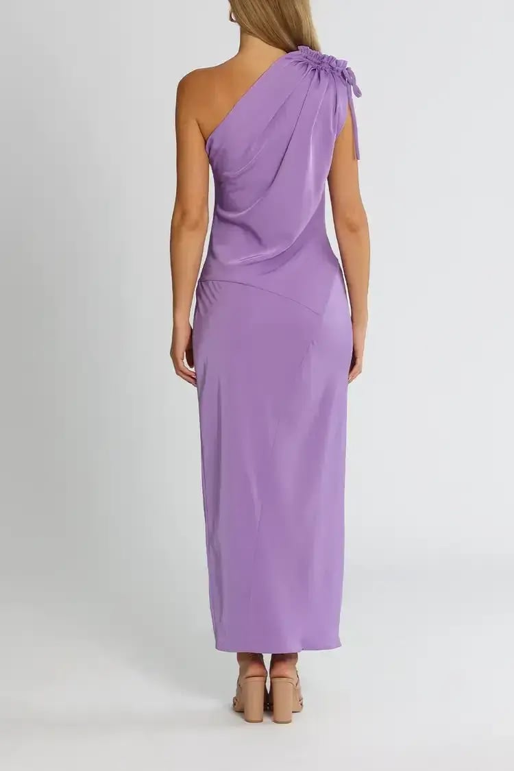 By Johnny Jasmine One Shoulder Dress in Purple Size 10 photo 3