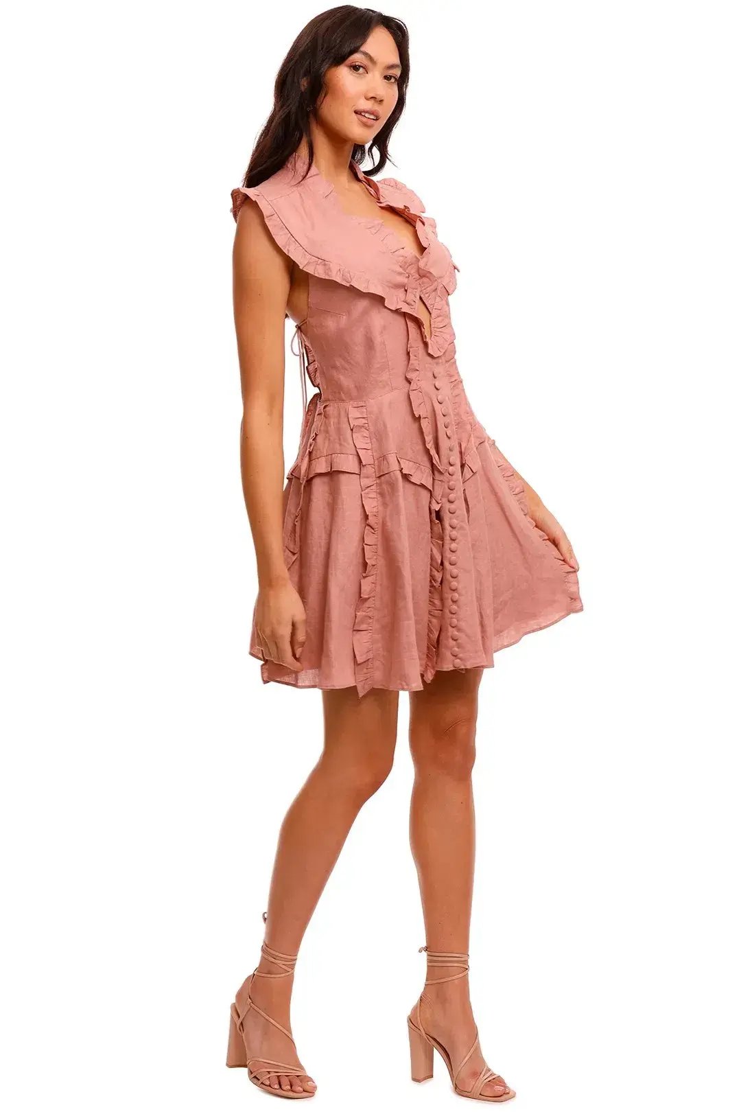 Joslin Studio Kayla Linen Mini Dress Pink Size 6 photo 6