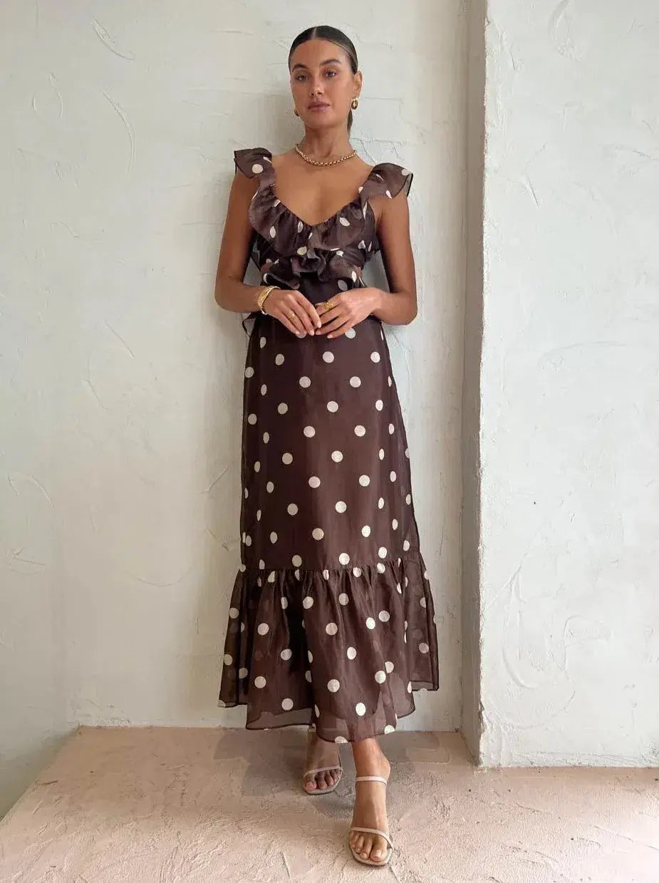 Sir the Label Vivi Frill Dress in Marlon Polka Dot Size 0 / AU 6 photo 2