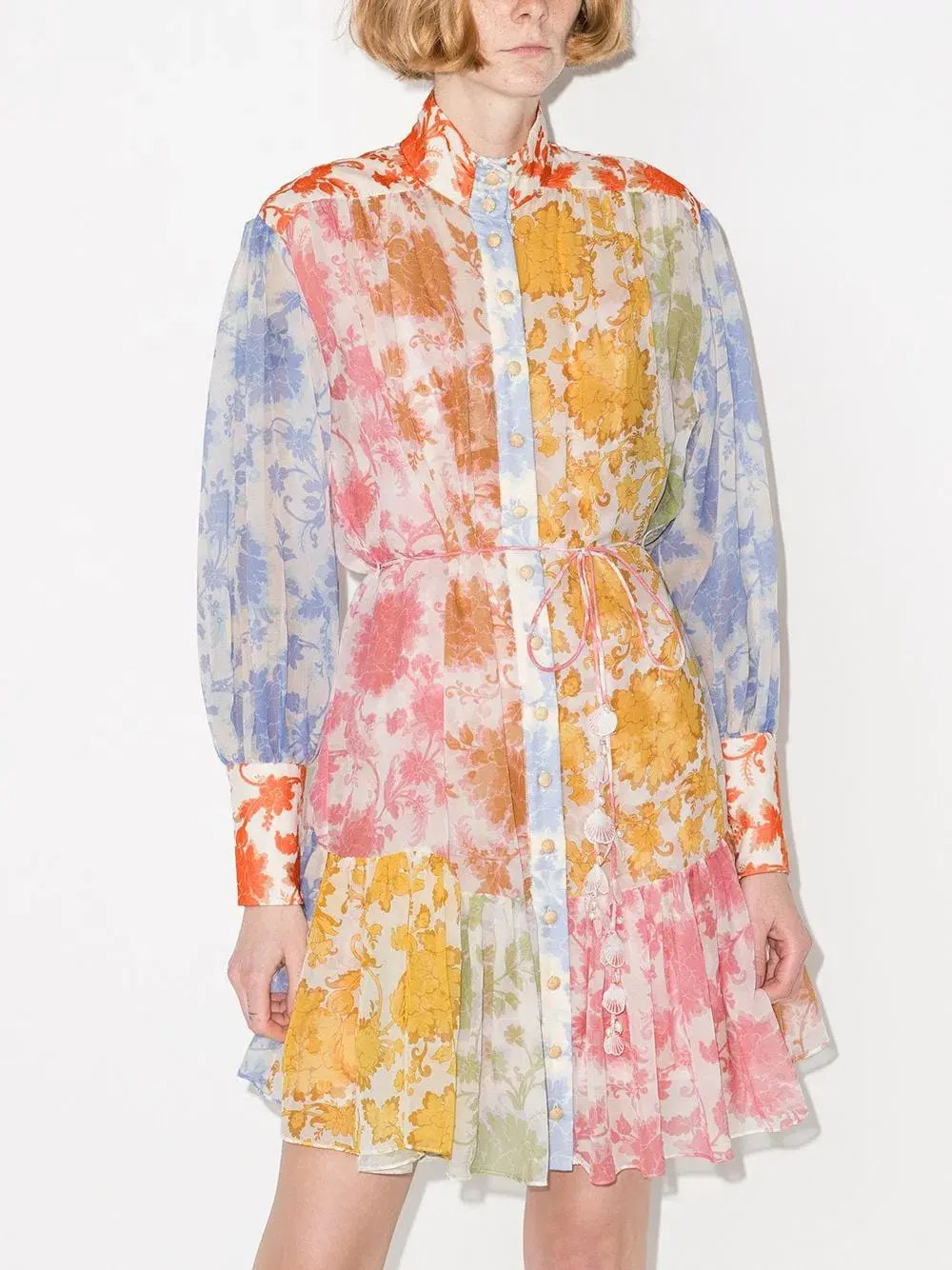Zimmermann Postcard Lantern Mini Dress Print Size 2 photo 2