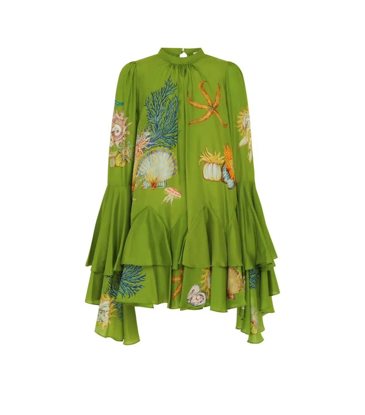 Alemais Aquatica Silk Mini Dress Green Size AU 6 photo 5