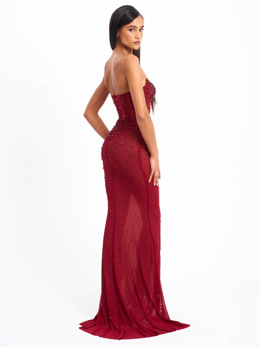 Miss Circle Fatima Burgundy Maxi Dress photo 2