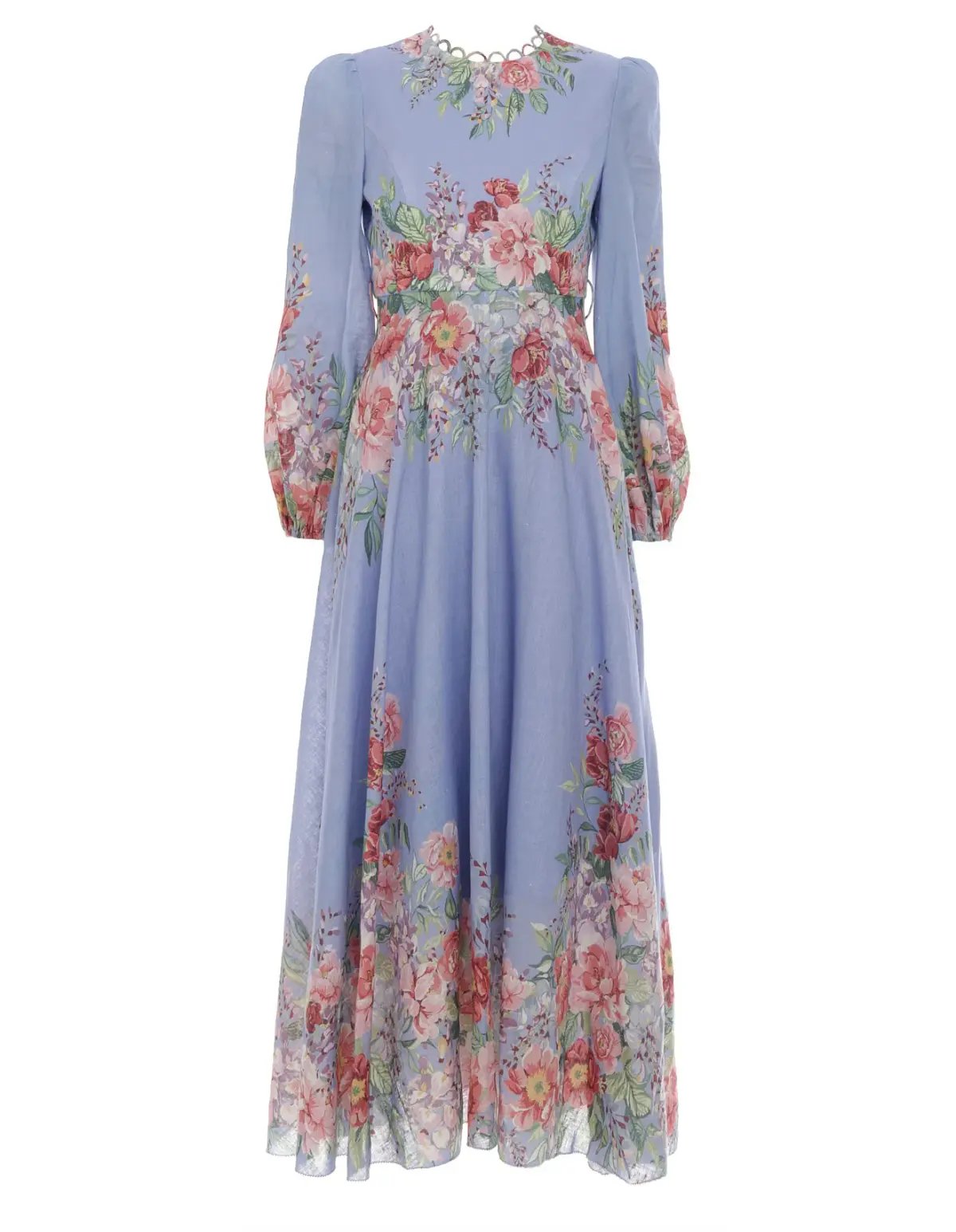 Zimmermann Bellitude Floral Maxi Dress in Cornflower Size 1 AU 10 photo 3