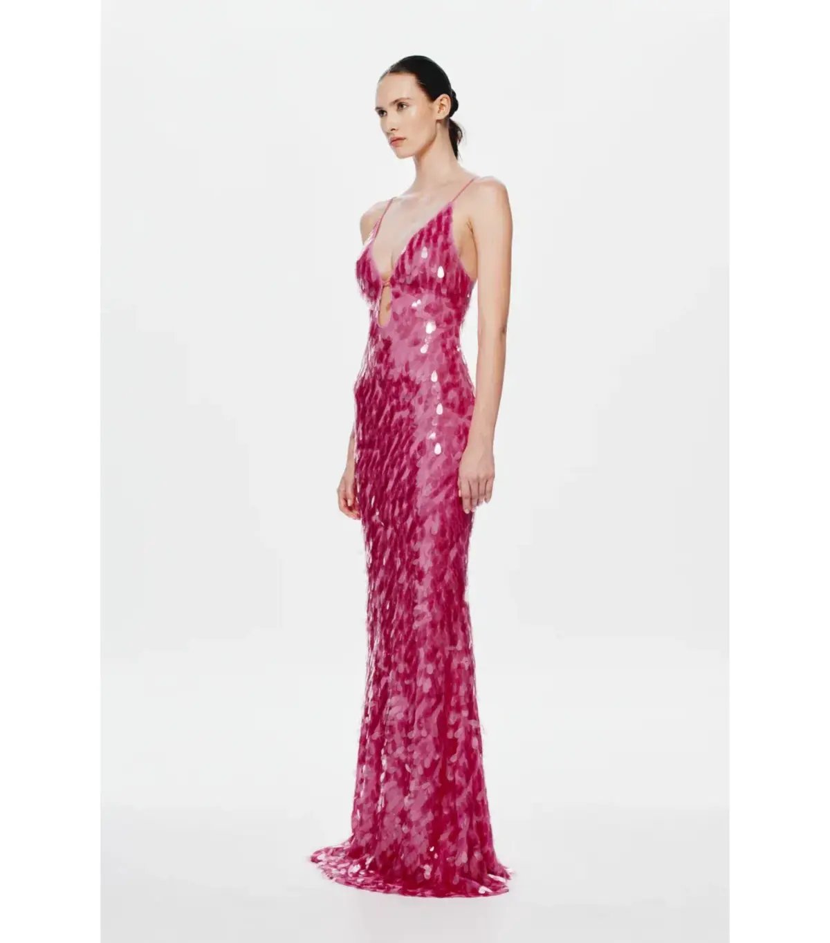 Misha Sapphire Sequin Maxi Dress Fuchsia Pink Size S / AU 8 photo 2