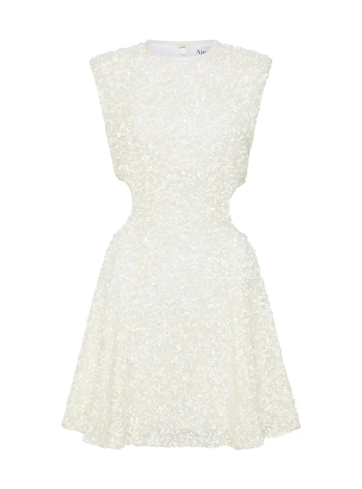 Aje Mirage Beaded Mini Dress Ivory Size AU 10 photo 5