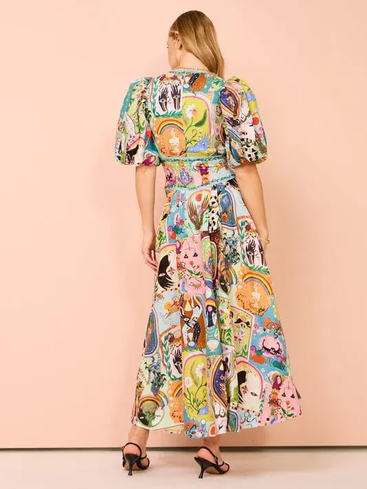 Alemais Evergreen Midi Dress Print Size 8 photo 2