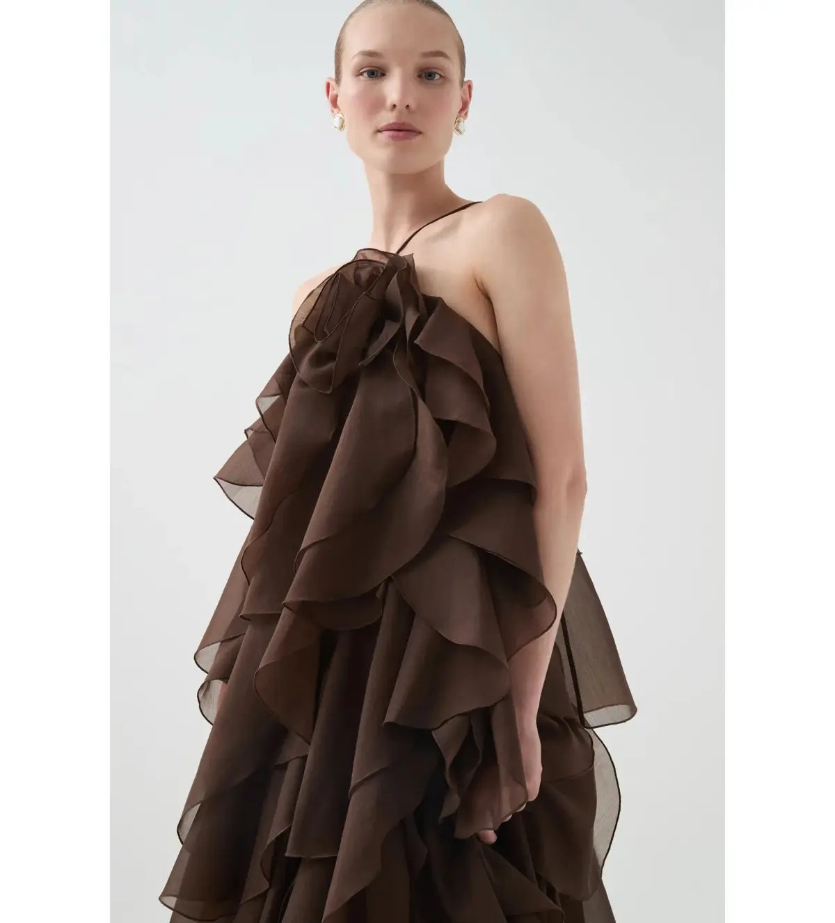 Aje Pandorea Layered Maxi Dress Carob  10 photo 4