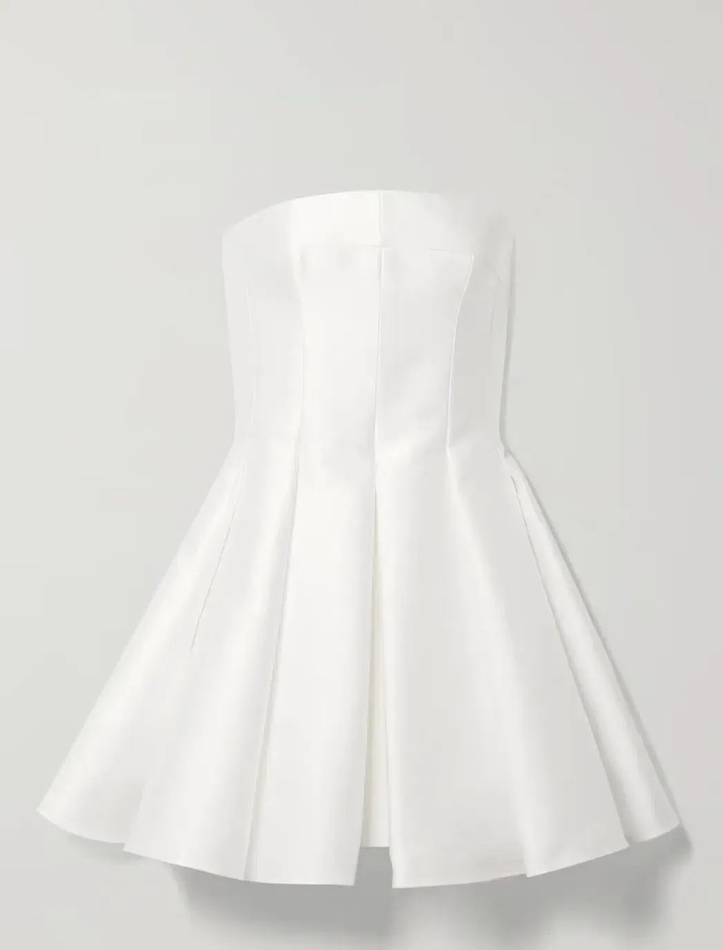 Rasario Strapless Pleated Satin Mini Dress White Size 8 photo 3