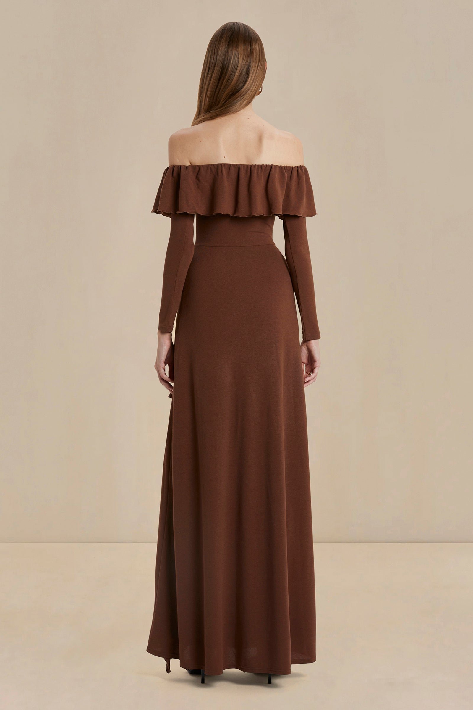SONYA ARIA RUFFLE DRESS - ESPRESSO photo 7