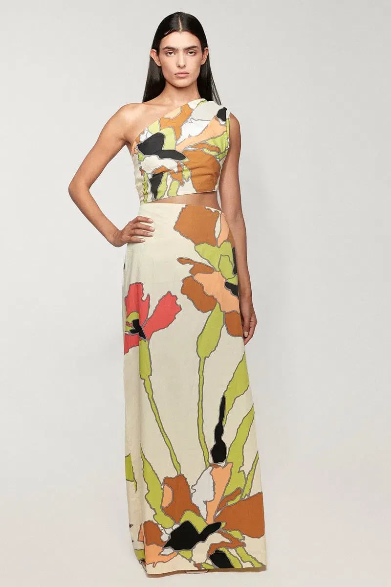 SWF Asymmetric Cut Out Maxi Dress Picture Perfect Size 6 photo 2