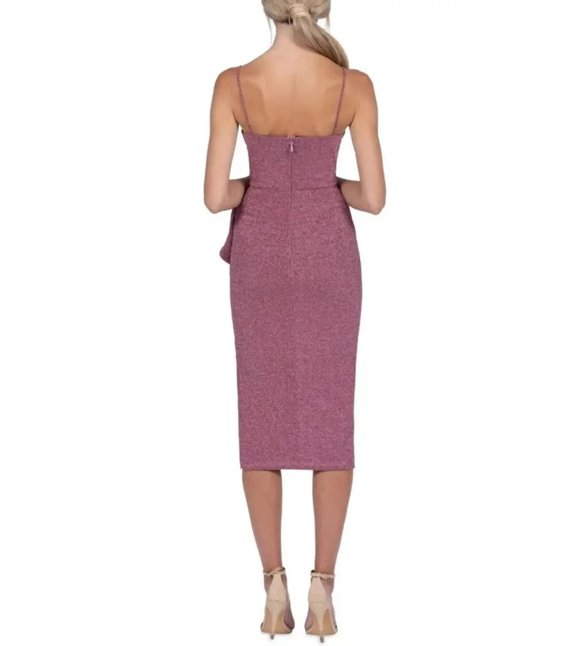 B By Bariano Ainsley iMidi dress in Metallic Draped Size M / AU 12 photo 2