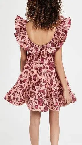 Zimmermann Lovestruck Pleated Mini Dress Floral Size 2 / AU 12 photo 3