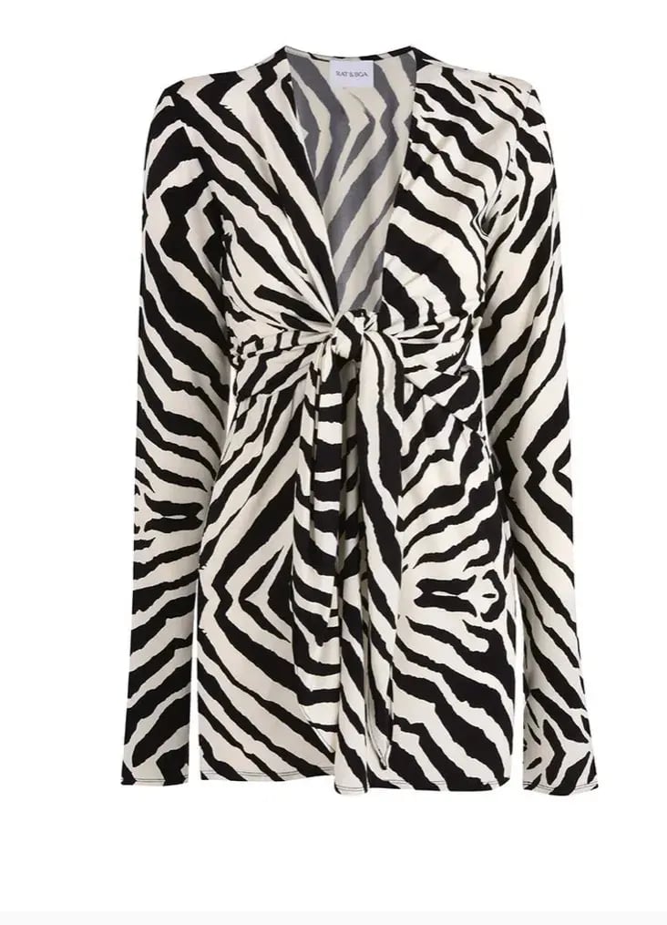 Rat & Boa Allegra Dress Zebra Print Size S/AU 8 photo 3