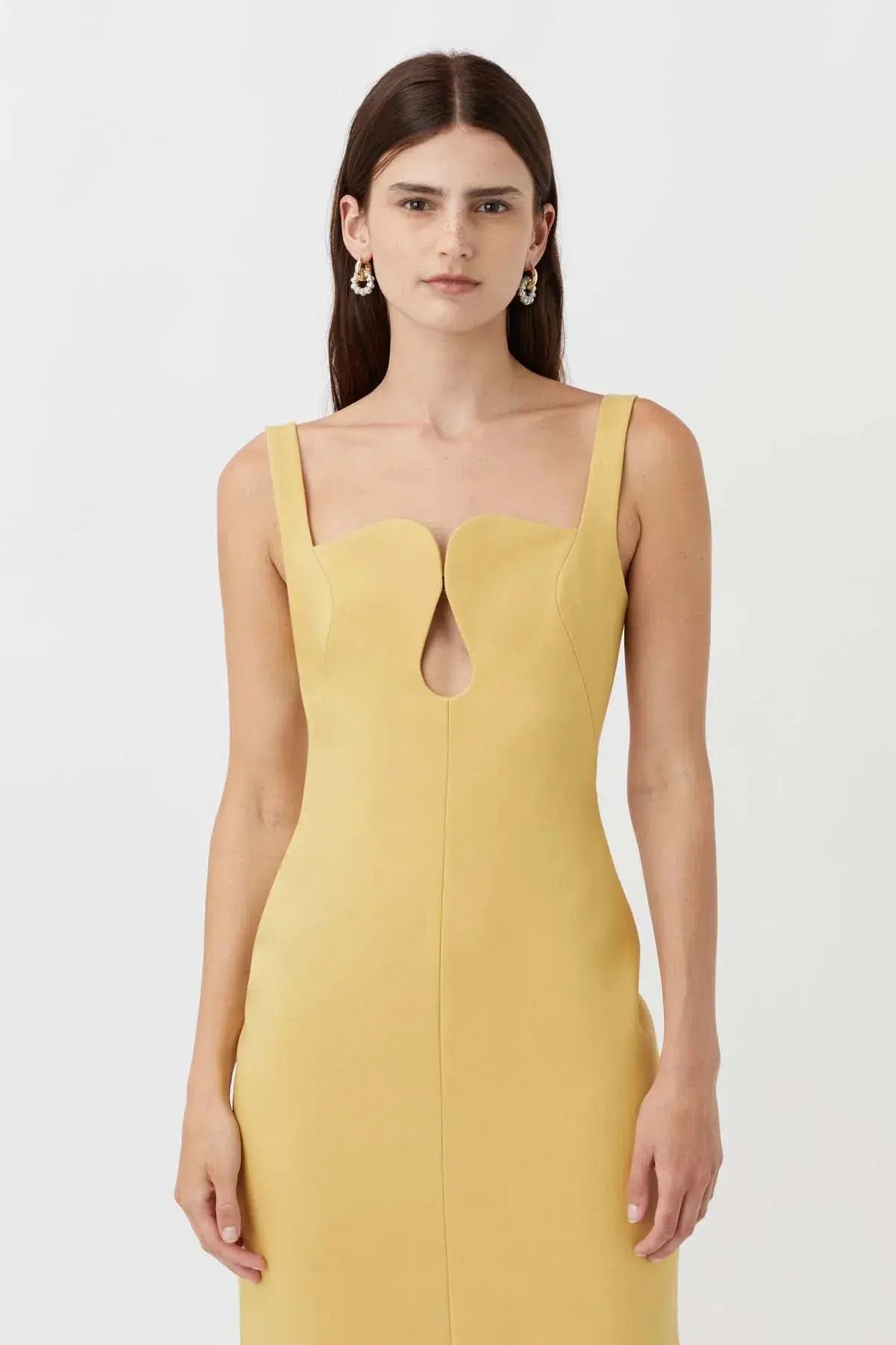 Camilla & Marc Brixton Midi Dress Mustard Yellow Size 8 photo 2