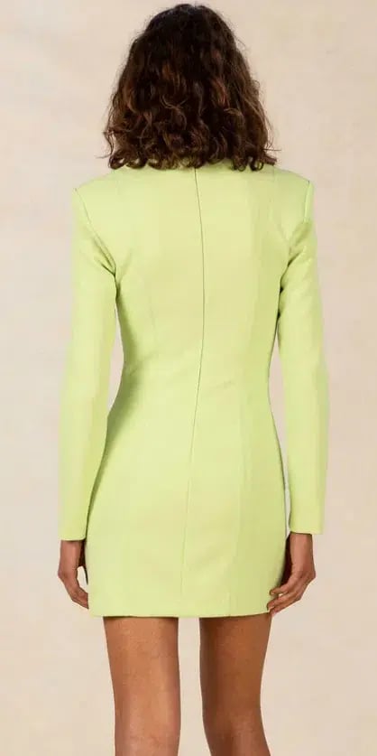 Misha Paulita Bonded Crepe Mini Dress Lime Punch Size 8/S photo 3