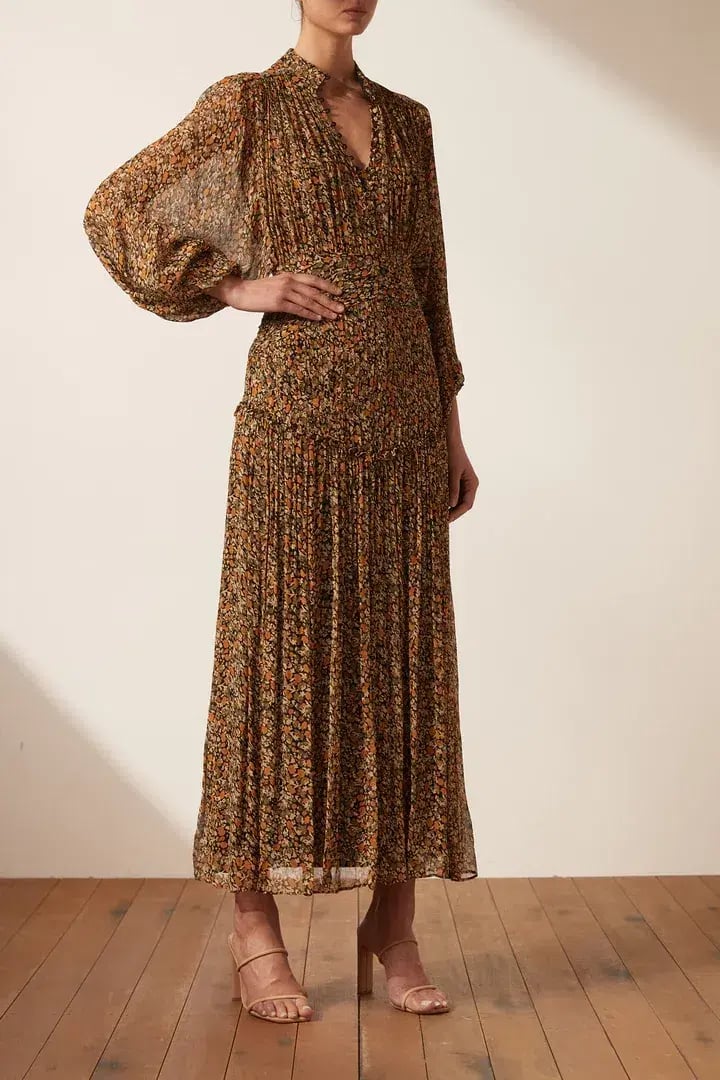 Shona Joy Paloma Button Up Midi Dress Multi Floral Size 8 photo 2