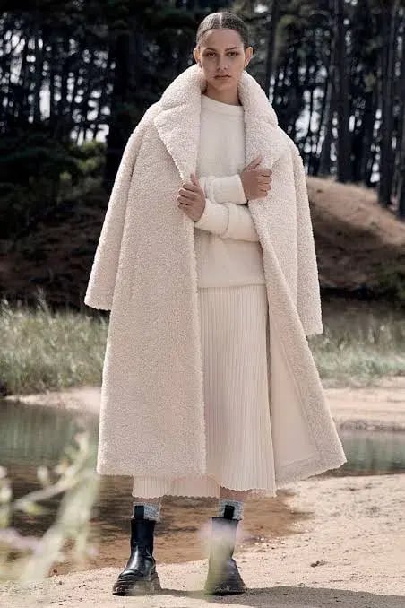 Friends with Frank Henrietta Coat Cream Size 8 photo 3