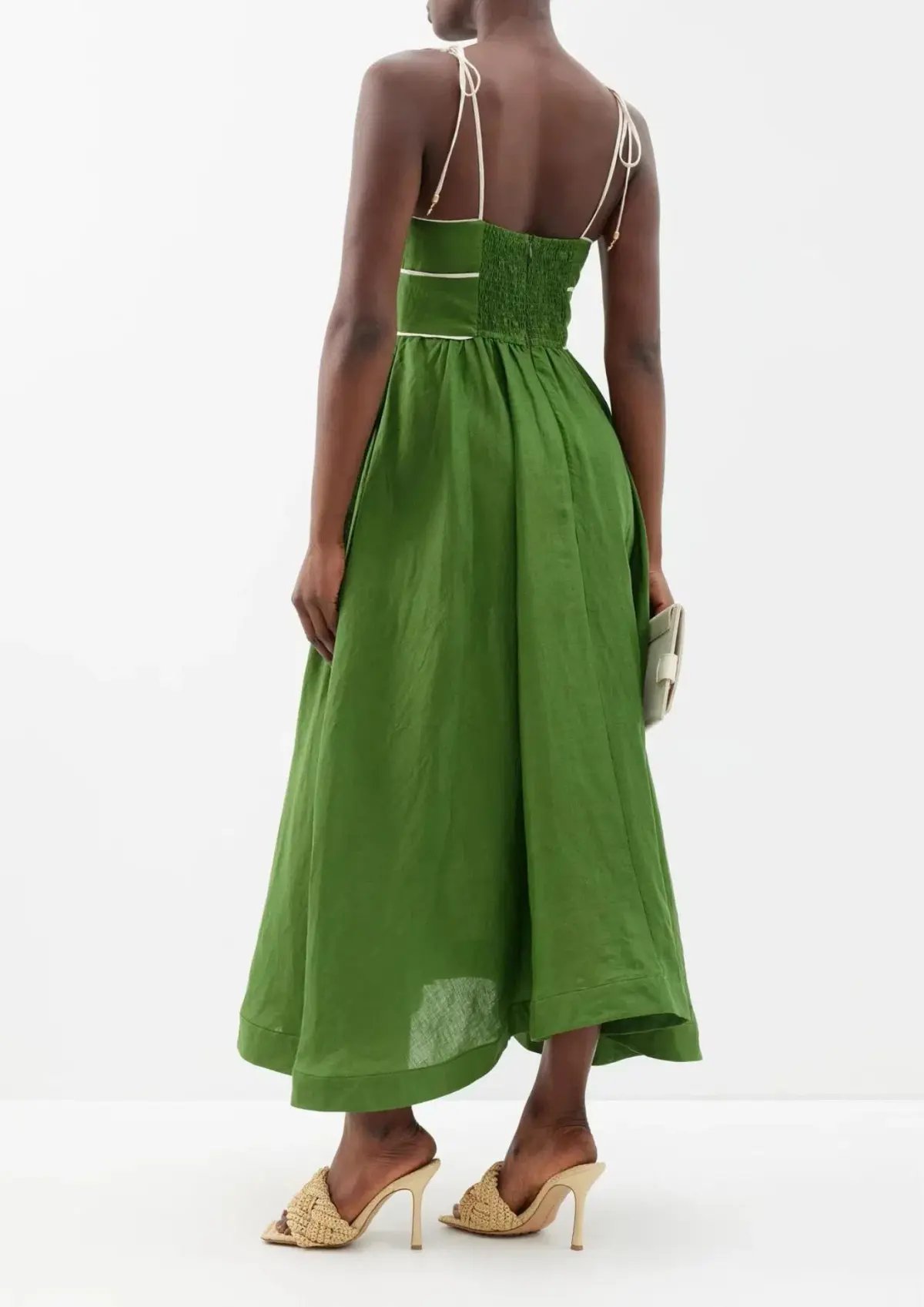 Zimmermann Alight Picnic Midi Dress Dark Green Size 1 photo 3