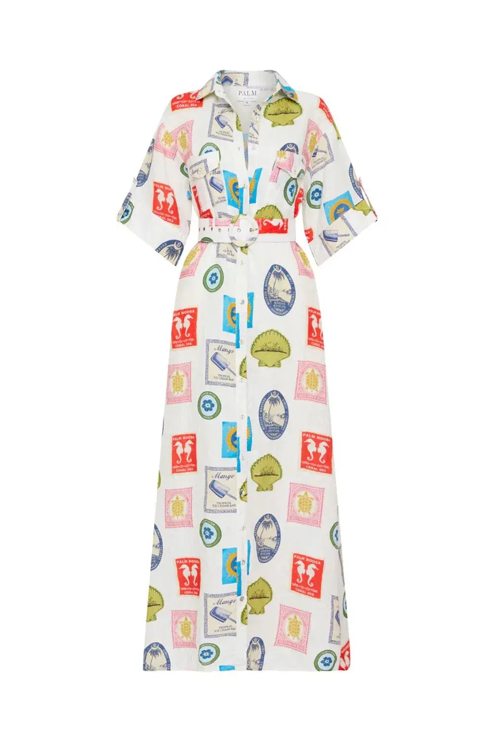 Palm Noosa Memento Maxi Dress in Holiday Stamp Size 8 photo 4