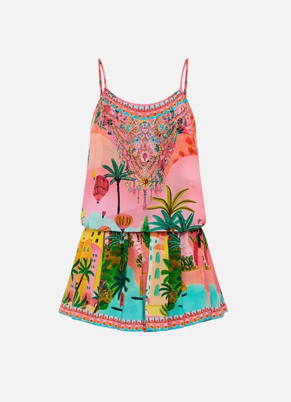 Camilla Shoestring Strap Playsuit in Sister Sunset Size L / AU 12 photo 5