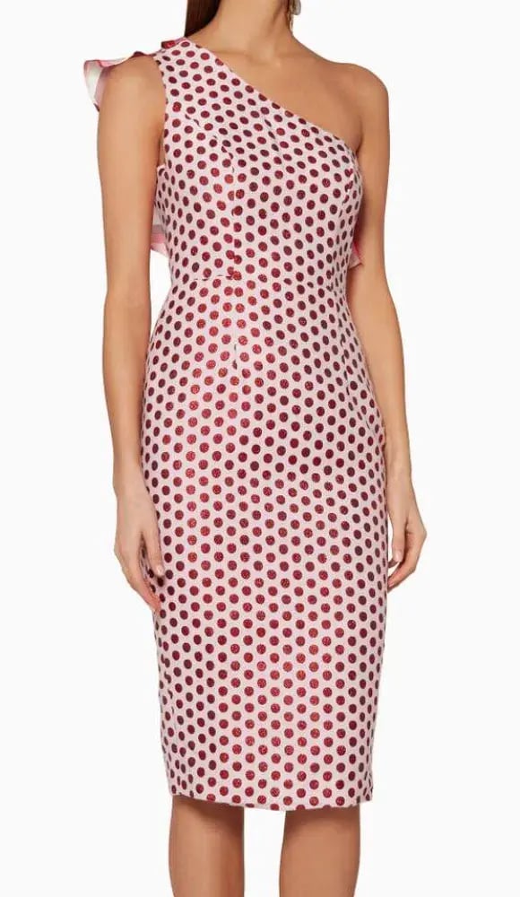 Atoir One Perfect Day Midi Dress Pink/Red Size 10 photo 2