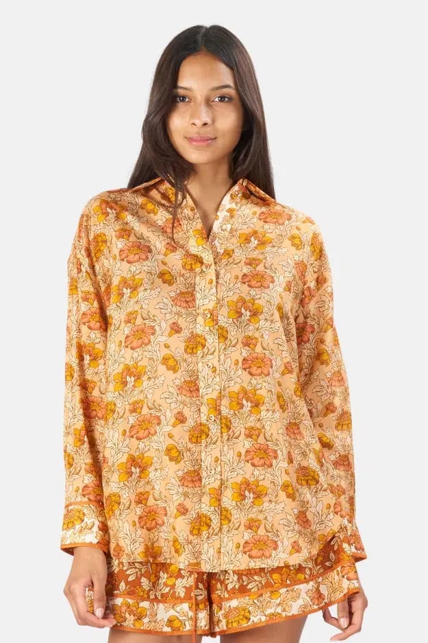 Zimmermann Andie Relaxed Shirt Almond Floral Print Size 0 / AU 8 photo 2