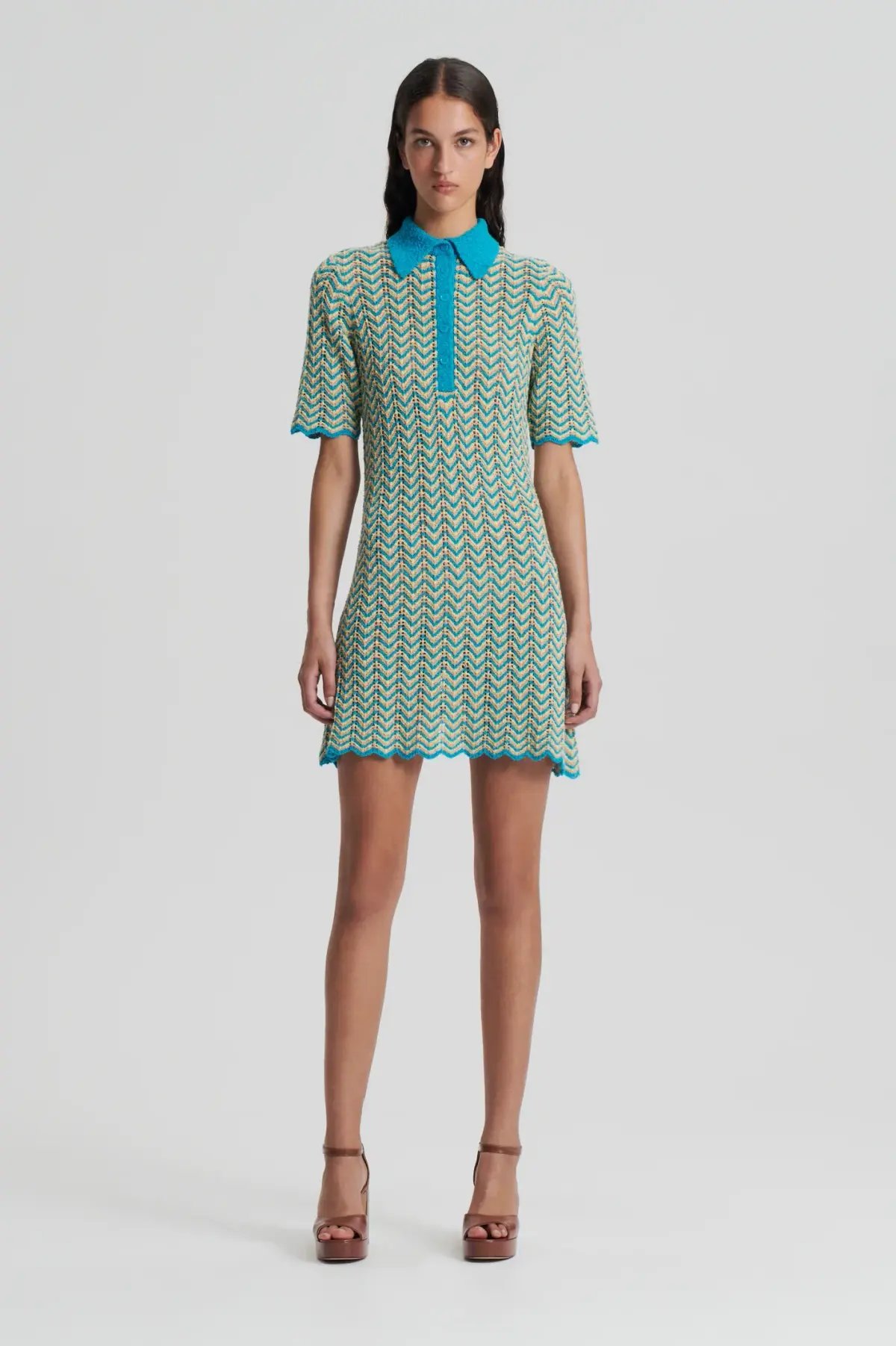 Scanlan Theodore Knit Shirt Dress Turquoise Size XS/ AU 6 photo 4
