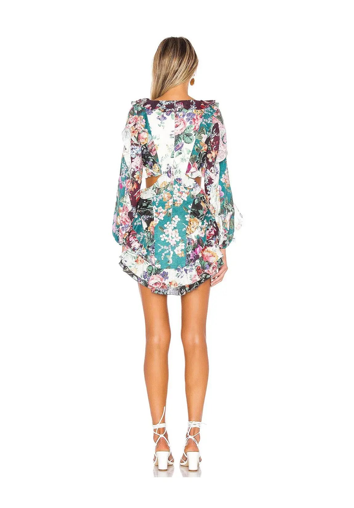 Zimmermann Allia Spliced Short Dress Floral Size 2/ Size 12 photo 3
