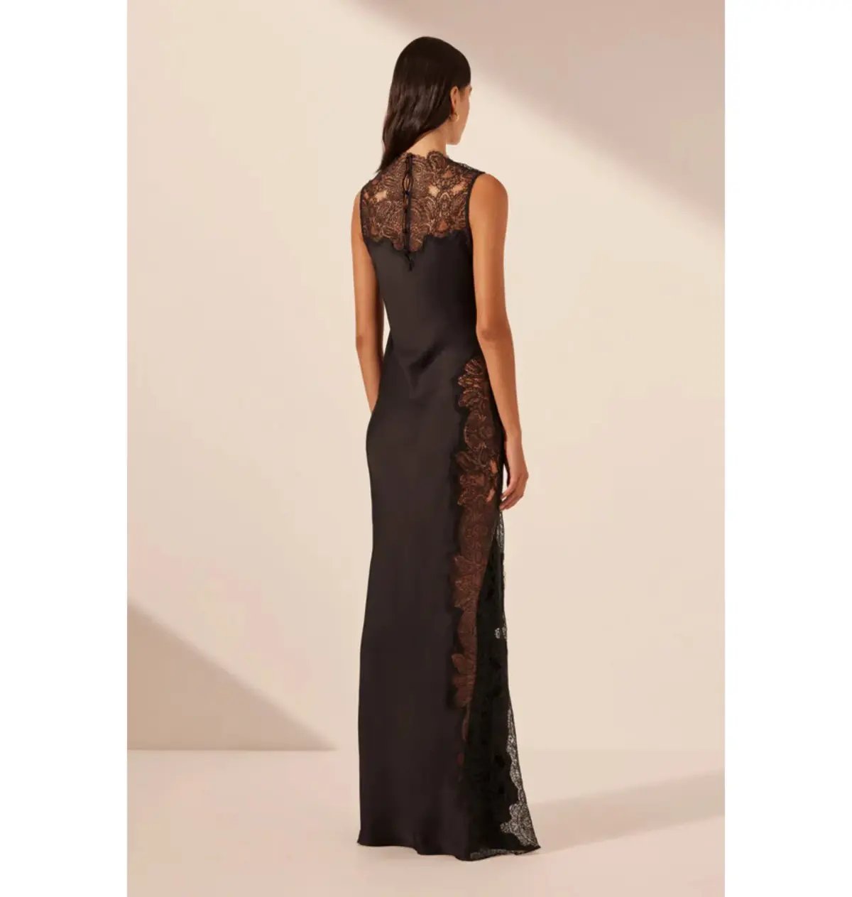 Shona Joy Jamila Lace High Neck Maxi Dress Black Size 10 photo 4