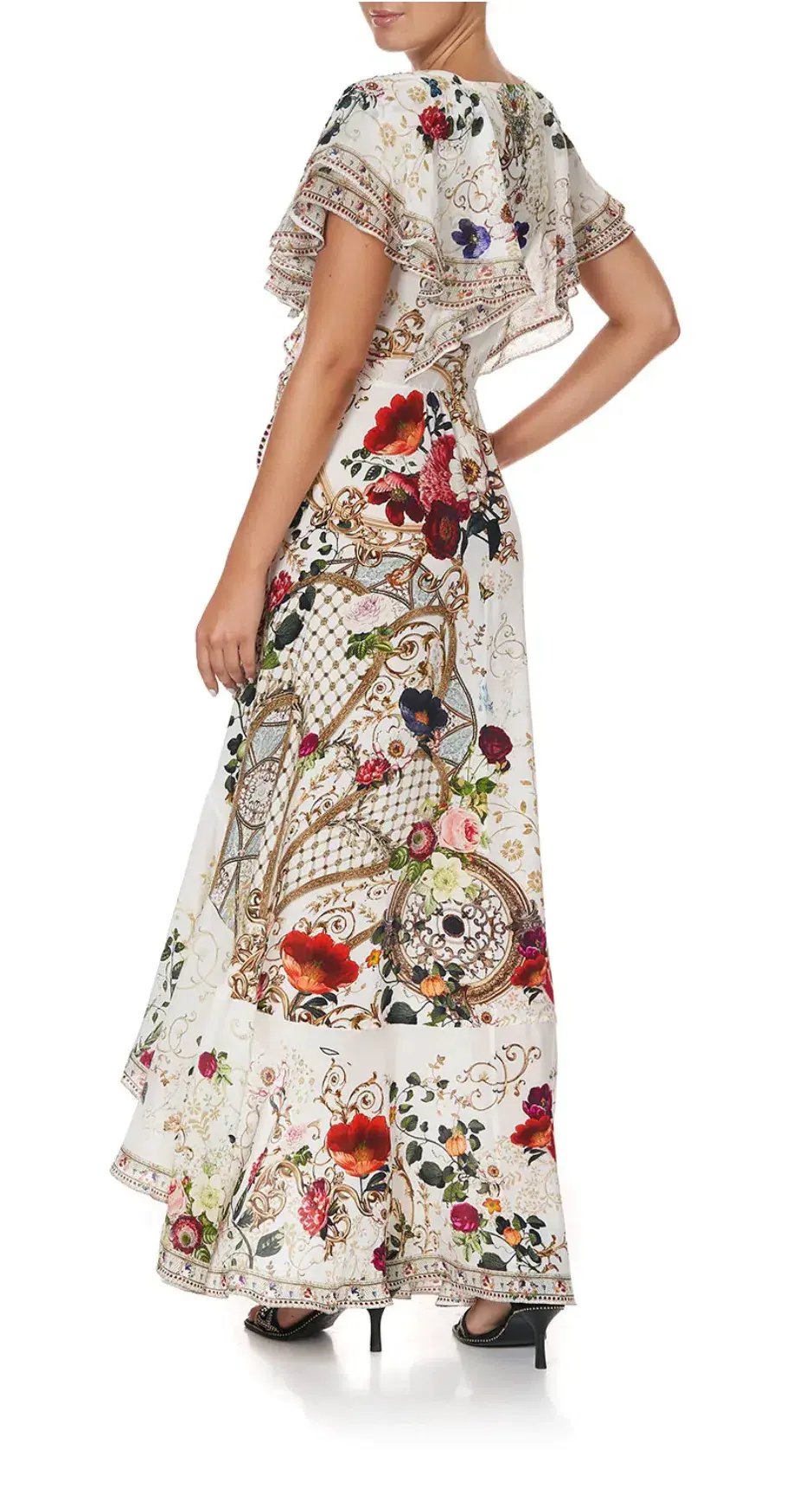 Camilla Frill Sleeve Long Dress in Fairy Godmother Print Size 8 photo 4